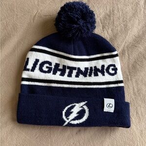 Lightning Navy and White Beanie